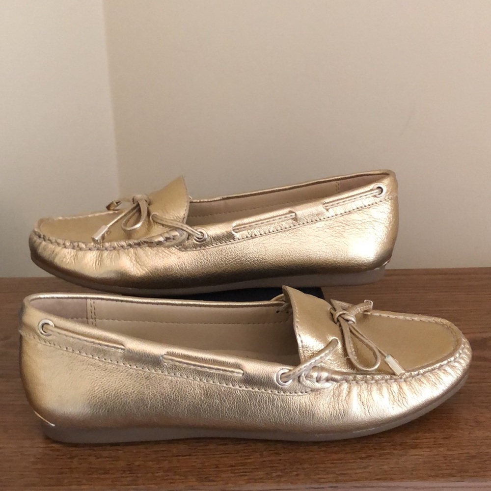Michael Kors Gold Loafers - Picture 4 of 16
